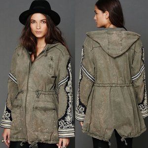 Free People Golden Quills Military Parka